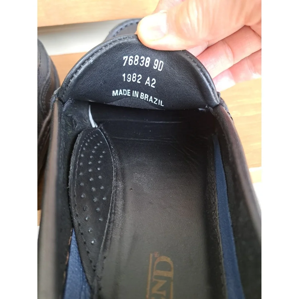LANDS'END Men's Black Leather Classic Penny Loafers Slip-On Comfort Shoes 9D New